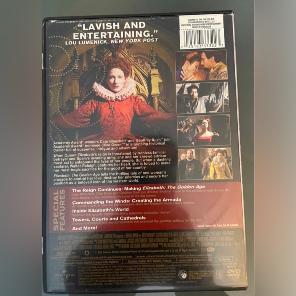 DVD Movie Elizabeth The Golden Age 
Cate Blanchett - Picture 2 of 4